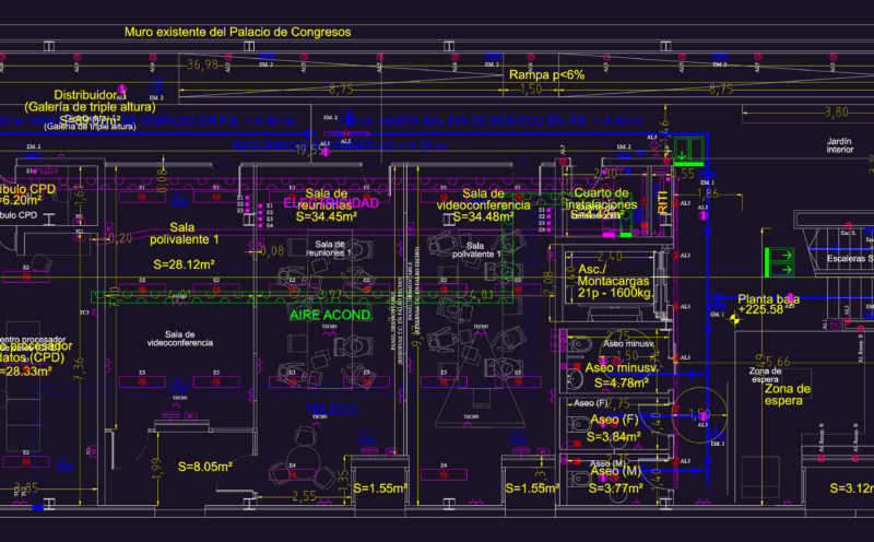 Office building plans and sections