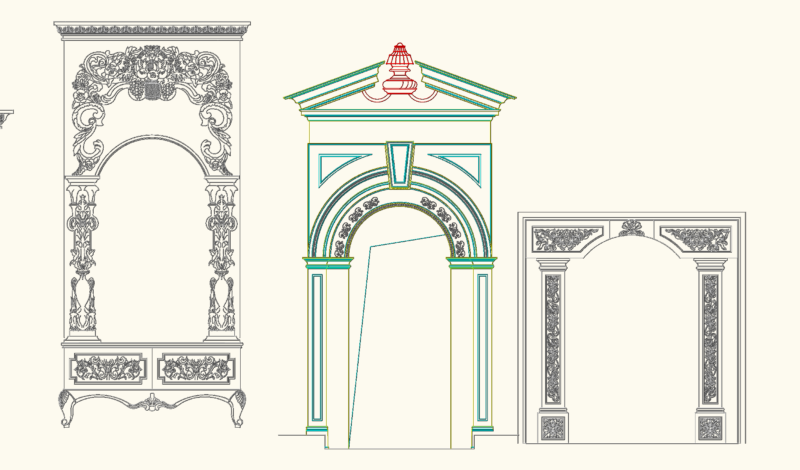 Ornate Arches and Cabinet
