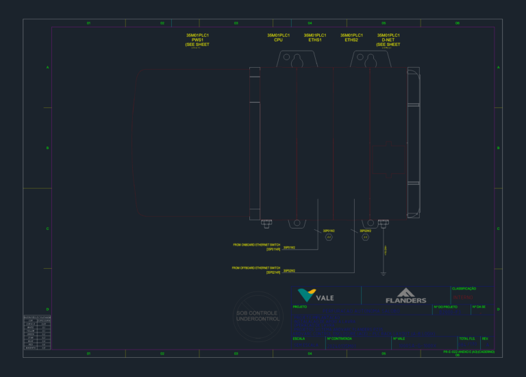 Internal CAD layout of an ARDVARC Control Enclosure (ACE) with Allen-Bradley Logix PLC components and rack modules.