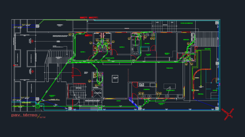 Plumbing and Drainage Layout for a Three-Story Residential Building