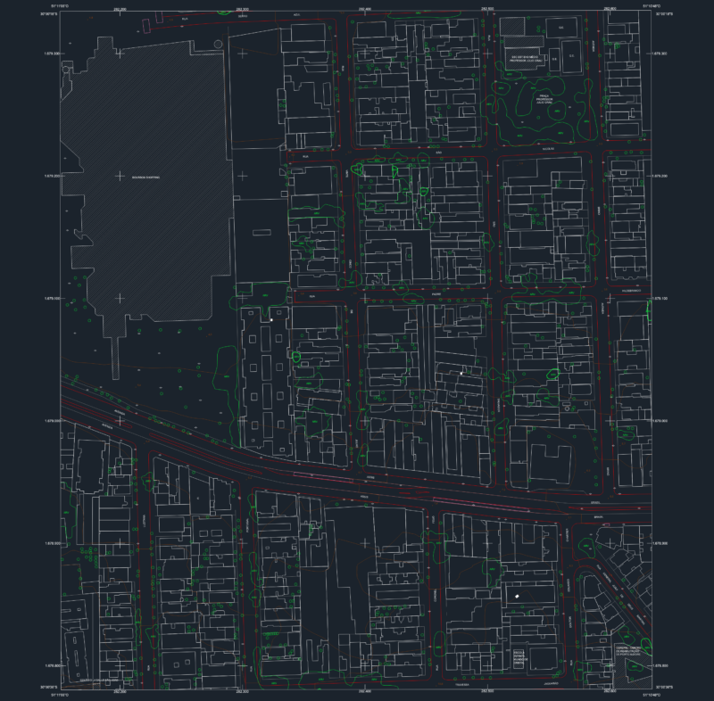 Porto Alegre Urban Map DWG with Topography and Infrastructure