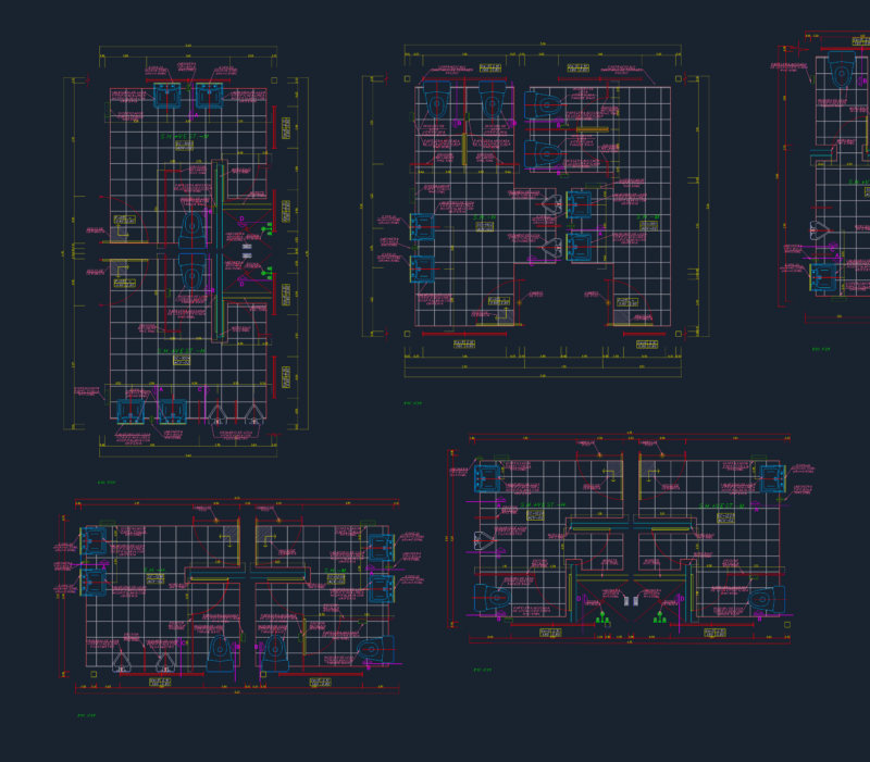 Public Restroom and Locker Room Layout Plans DWG