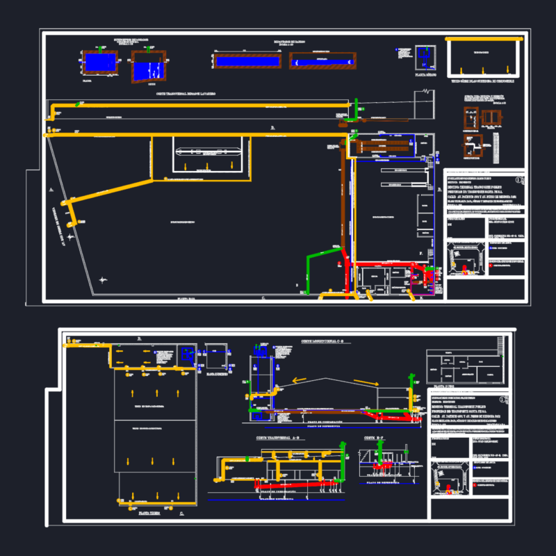 Public Transport Terminal Sanitary and Drainage Installation Plan