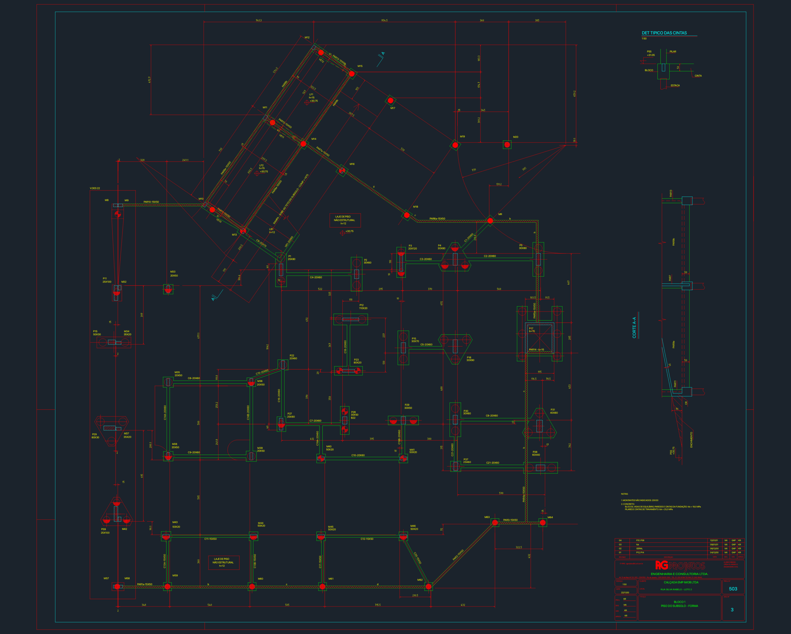 Sub-Basement Formwork Plan & Foundation Detail | Designs CAD