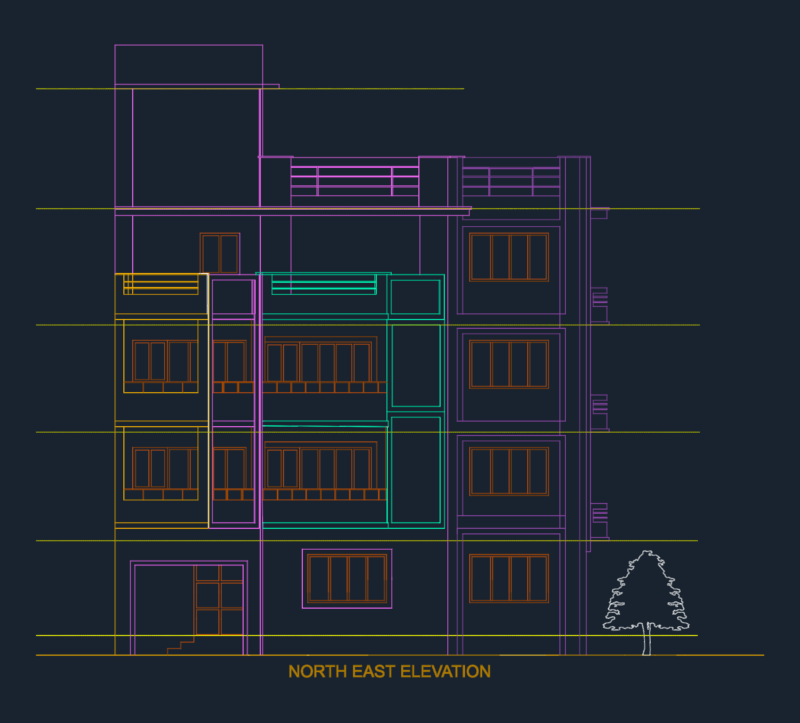 Residential Building Floor Plans and Complete Structural Details