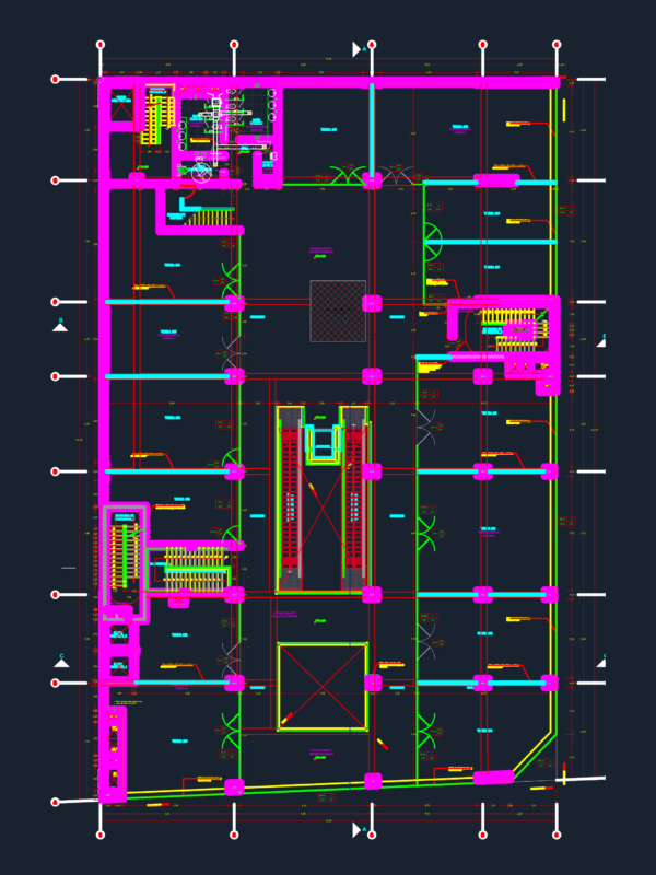 Full Architectural Plans for a Multi-Story Commercial Office Building