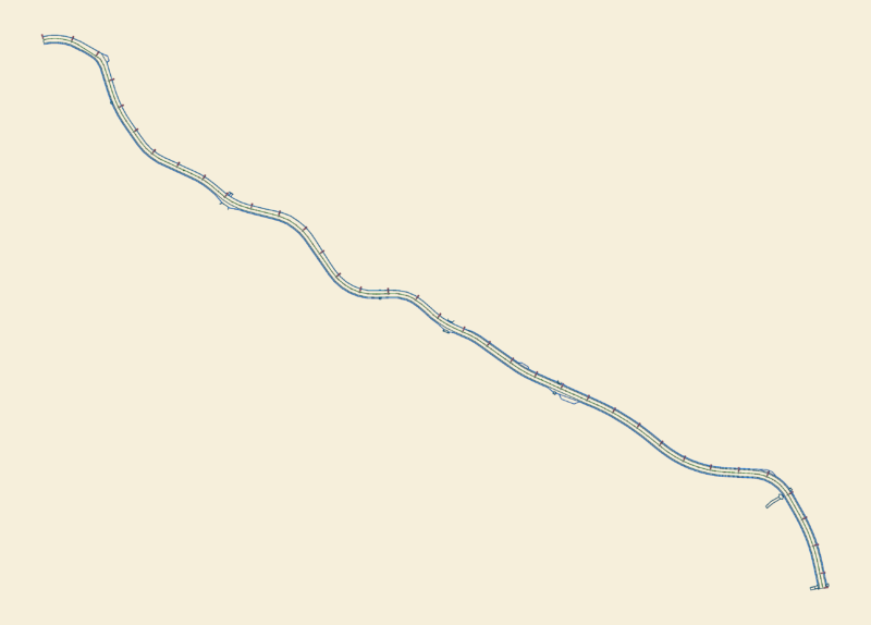 San Roque Road Horizontal Alignment from Station 0+000 to 0+710