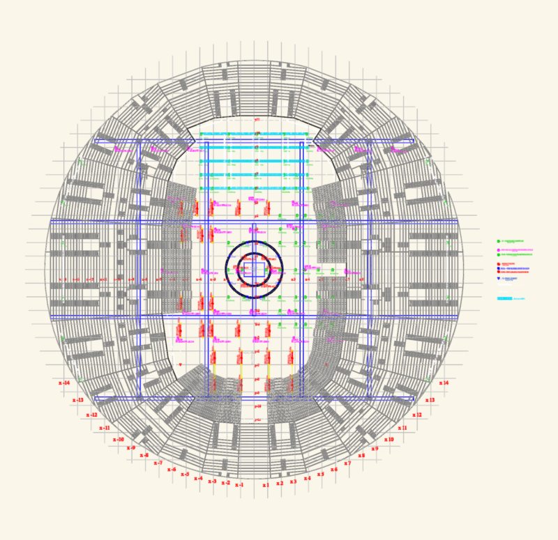Seating and rigging layout plan for Arena Gliwice Indoor Venue