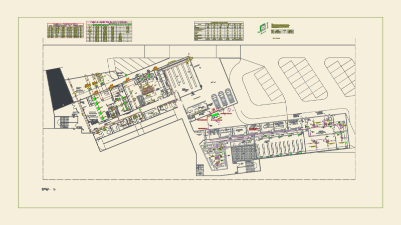 Hvac and ventilation layout for a SAMU medical laundry basement