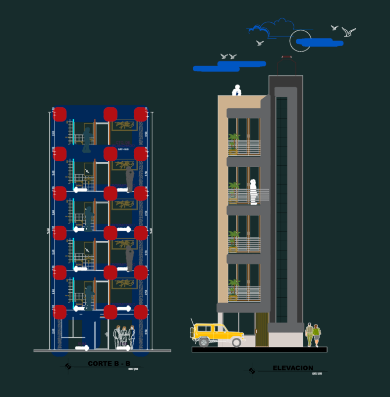 5-Story Multifamily Building DWG