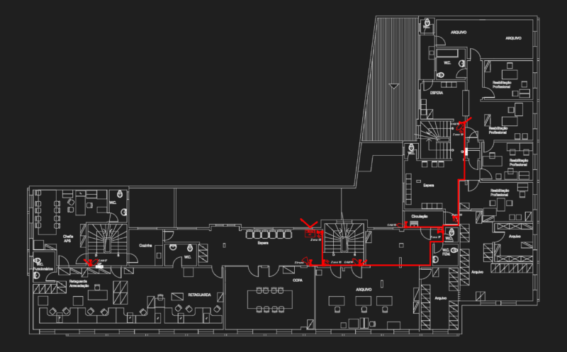 Security system layout for APS Americana building