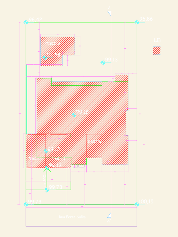 Single-Family House Plan DWG with Site Layout and Section
