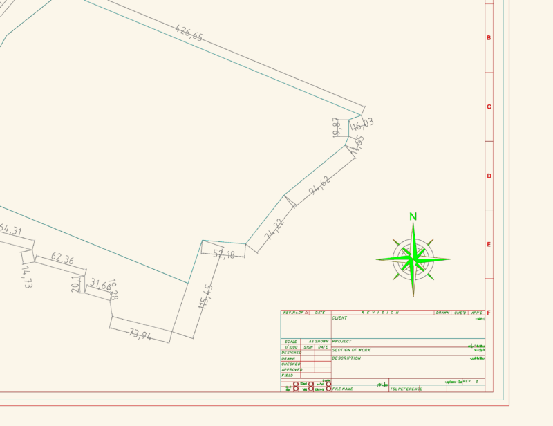 Site Boundary Plot Plan DWG with Survey Dimensions