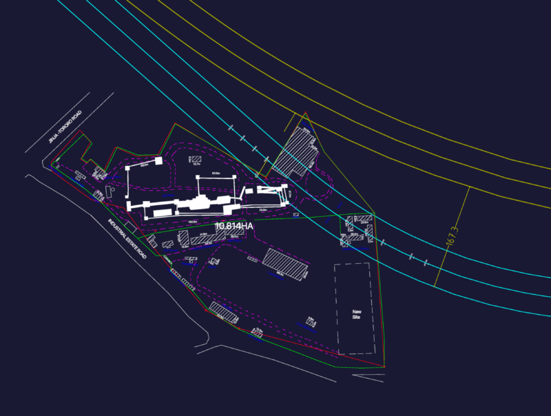 Site layout for Abyssinia Iron and Steel industrial complex