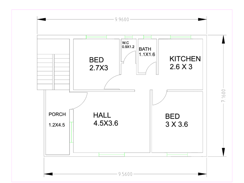 Small 2BHK house plan
