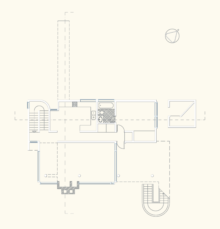 Smith House lower level architectural plan