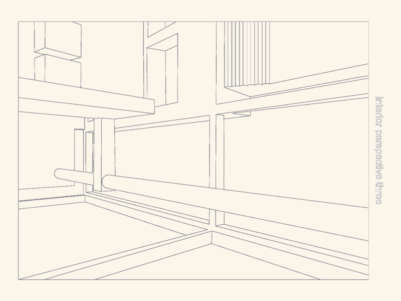 Smith House interior perspective drawing
