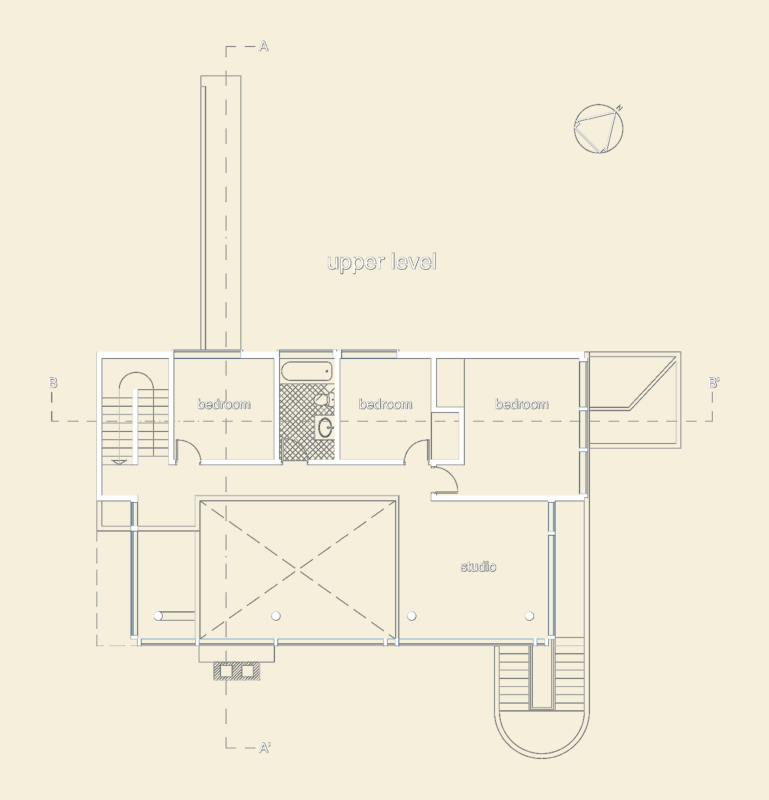 Smith House Upper Level Architectural Floor Plan