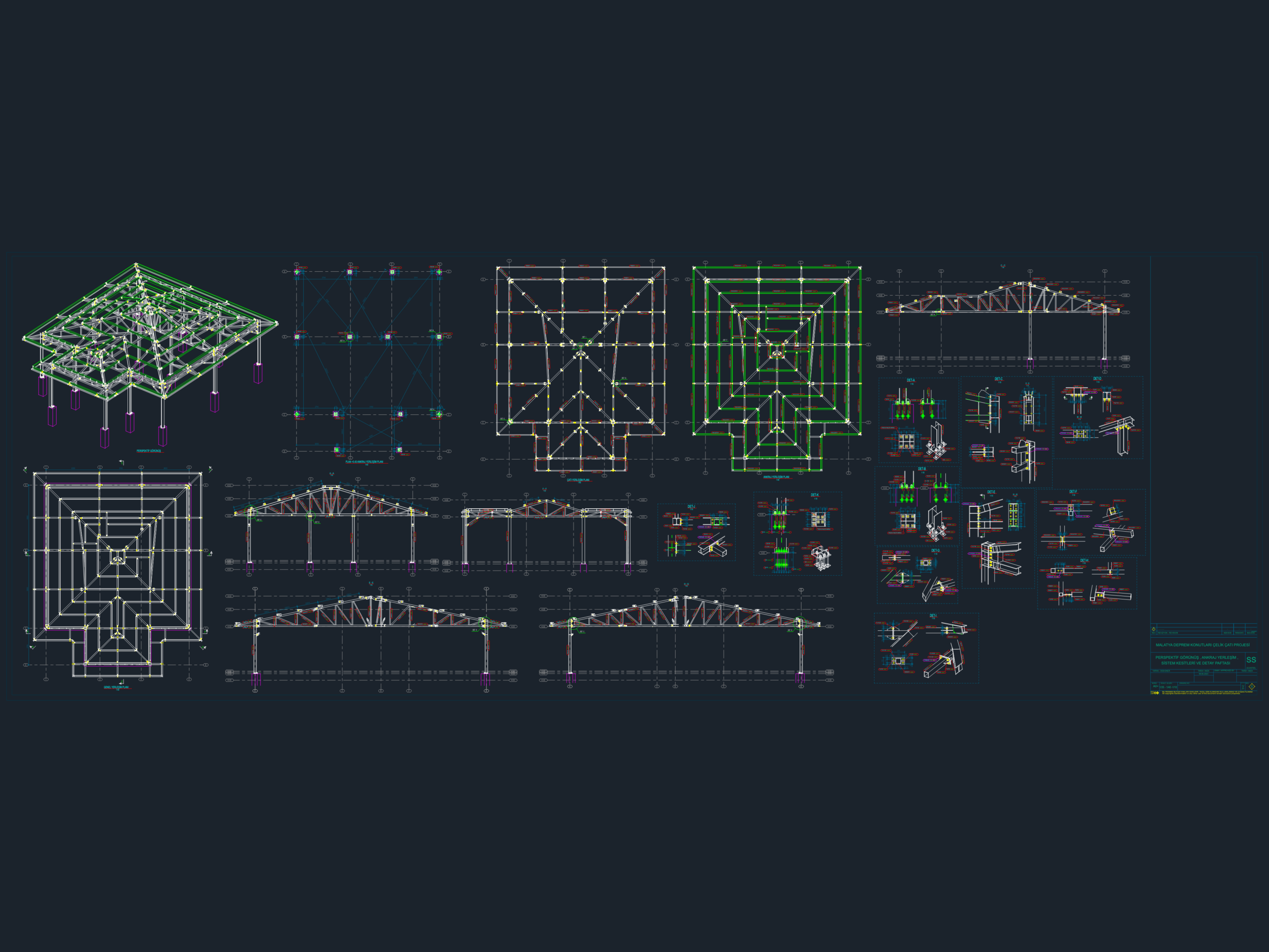 Steel Roof Framing Plan and Details DWG | Designs CAD