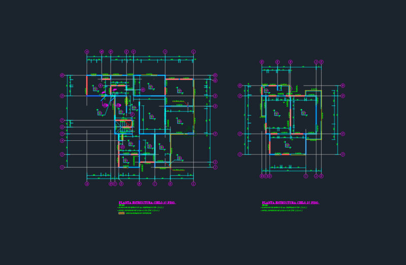 Structural Ceiling Plans for Type D House DWG – 1st and 2nd Floor