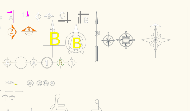 Architectural annotation and symbol blocks DWG