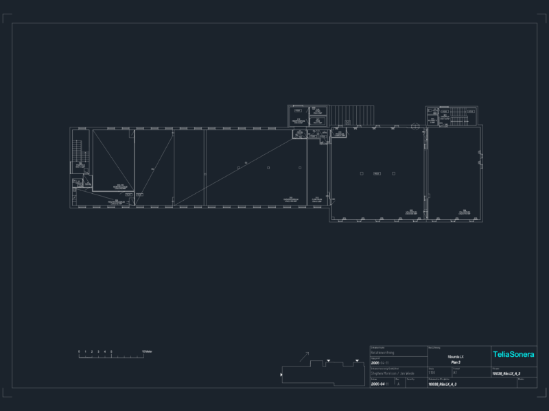 Third floor plan of the TeliaSonera Råsunda LX facility