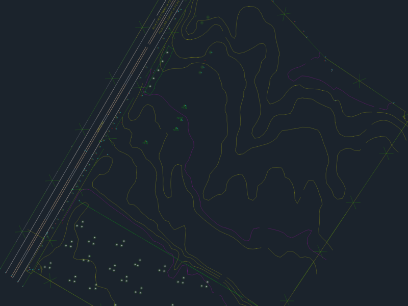 Topographic Land Survey showing Contour Lines and Existing Site Features