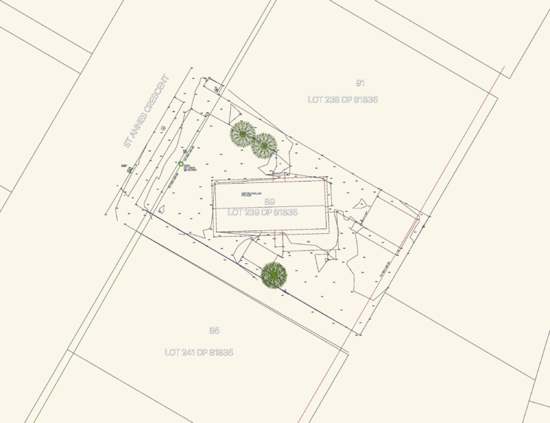 Topographic site survey for 89 St Annes Crescent