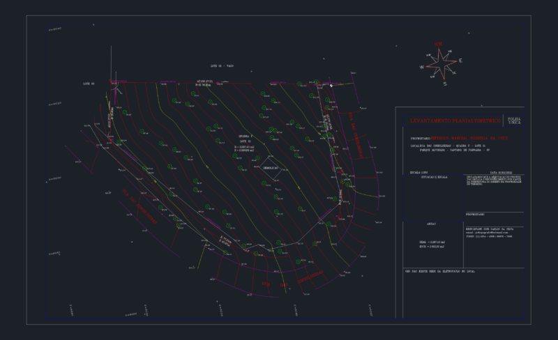 Topographic Survey DWG of Residential Plot in Santana de Parnaíba