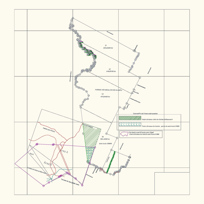 Topographic Survey Map and Perimeter Plan for Rio da Onça State Park