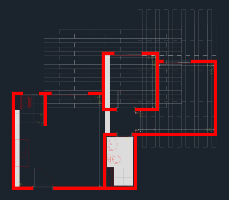 Type B2 Residential Apartment Plan with Structural Wall Layout