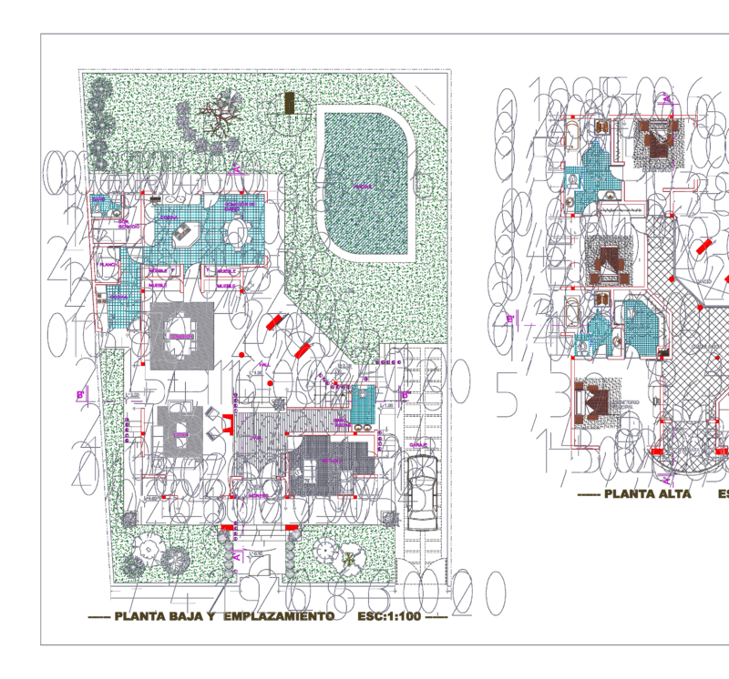488sqm Three-Level Residential Villa with Pool and Foundation Details