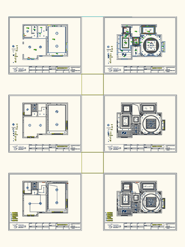 Villa Interior Ceiling Plans and Lighting Switch Layouts
