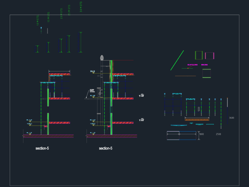 Scaffolding elements and details