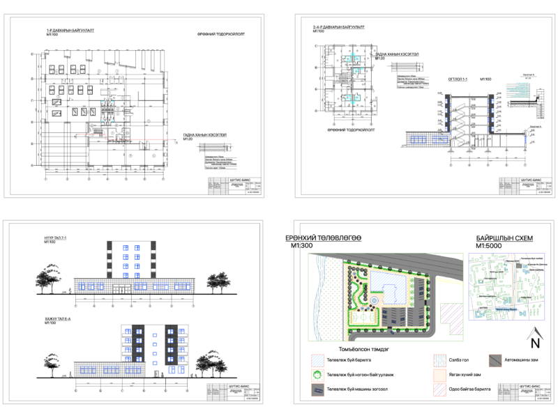 Tennis and Billiard Center Plans Sections and Elevations