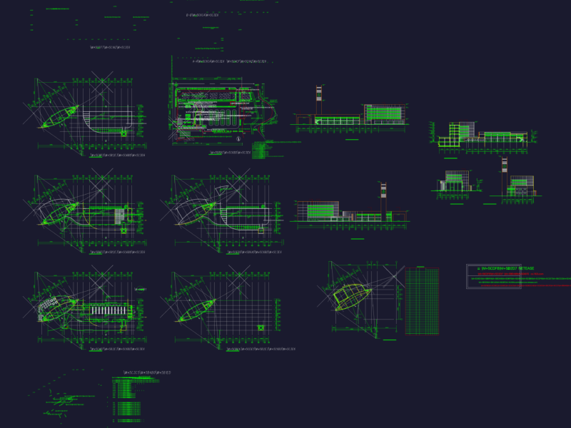 Bus Station Plan Elevation DWG