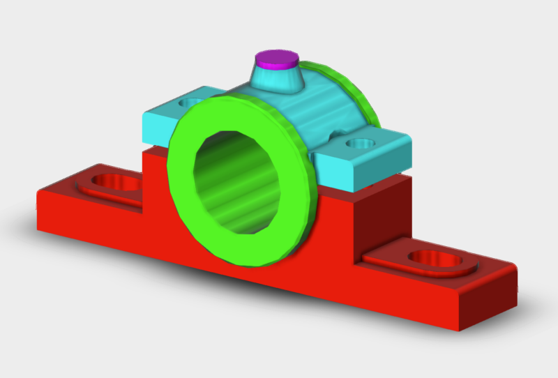 Journal bearing assembly 3D model for mechanical engineering