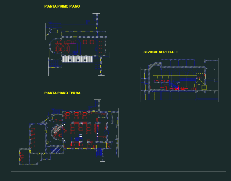 Library plan and section DWG