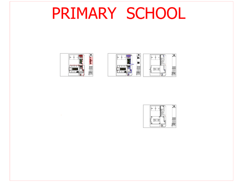 Primary School Architectural Floor Plan and Site Drainage Layout