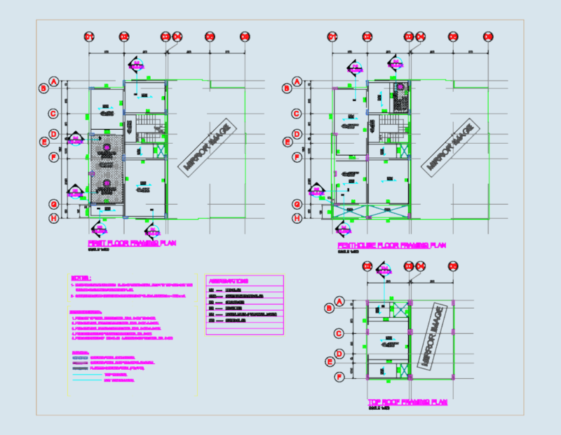 Villa structural framing plans
