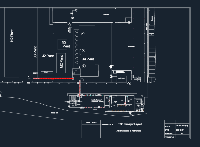 TSP Conveyor Layout with Facility Building Plan