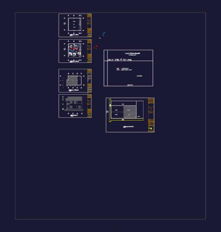 2D architectural drawings of a two-story house including floor plans and front elevation.