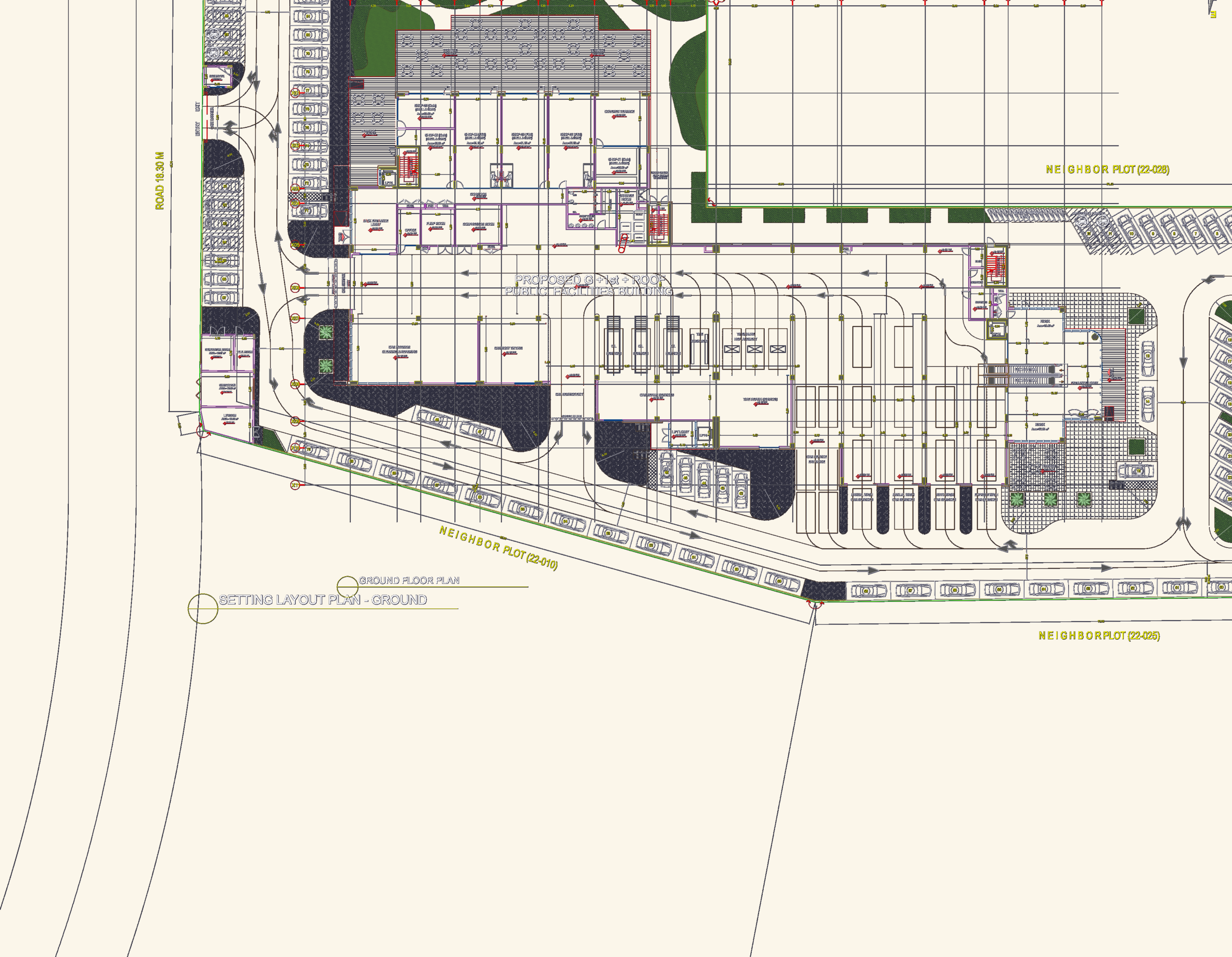 Ground Layout. Sign Public facilities ground layout | Designs CAD