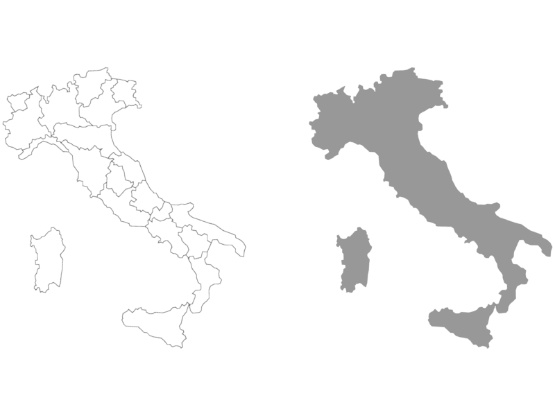 Italy Map with Regional Boundaries