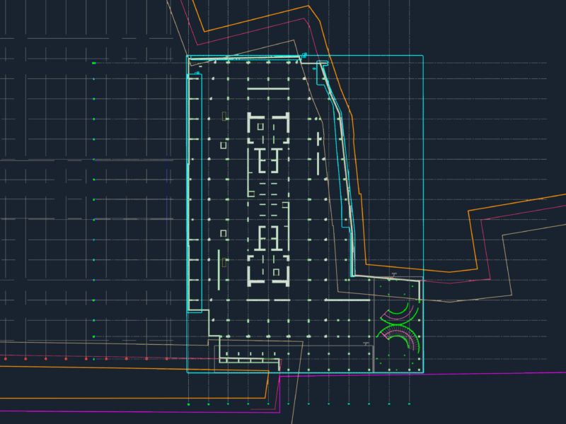 Basement grid setting out dwg