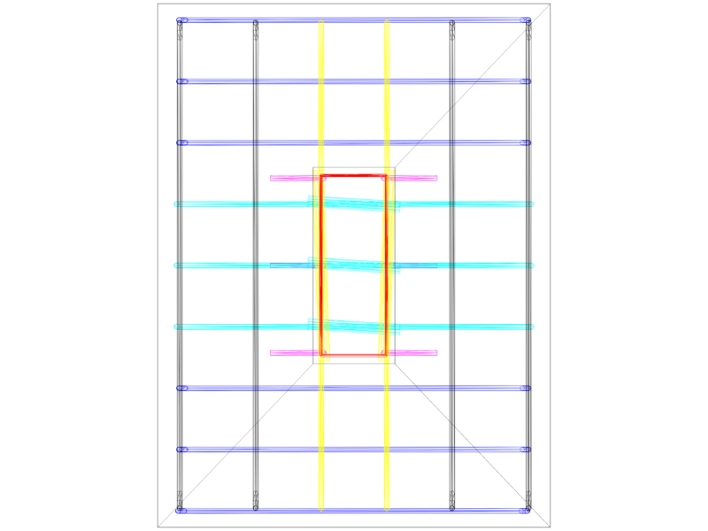 Raft foundation 3d model with reinforcement steel