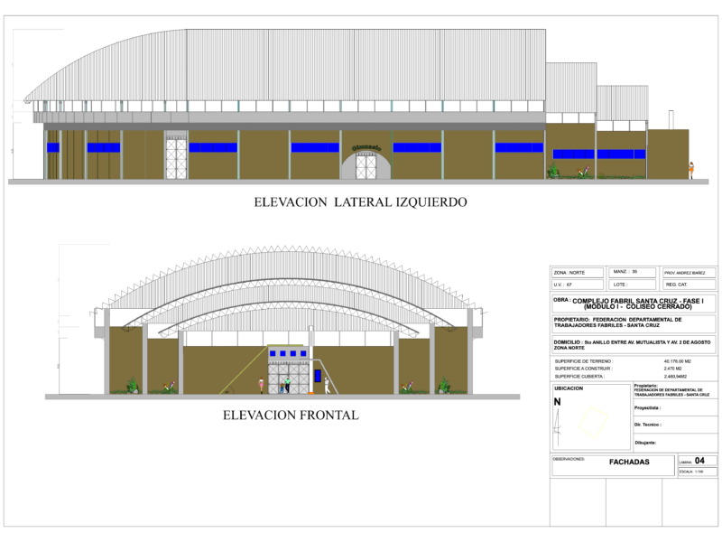 1500 Capacity Stadium Elevations