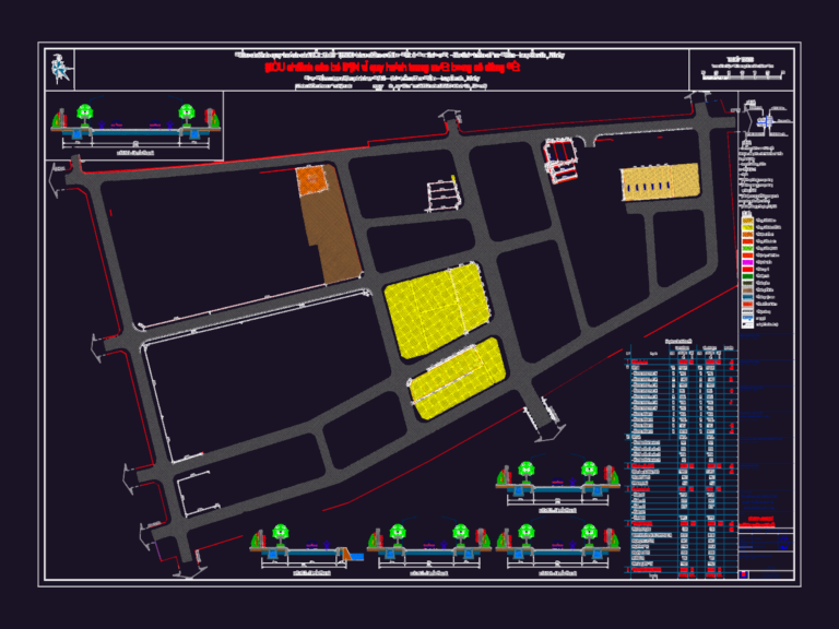 1:500 scale urban planning master plan showing residential plots, roads, and landscape features in Diem Dien.