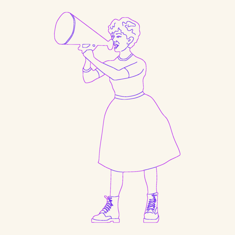 1781mm Woman with Megaphone CAD Silhouette