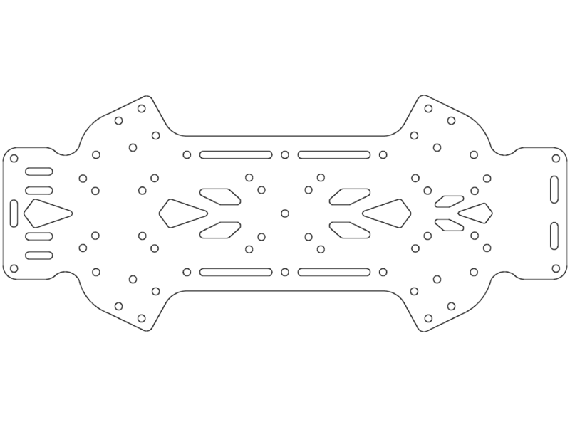 240mm x 100mm RC Chassis Base Plate Template